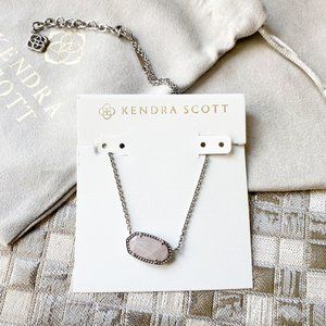 Kendra Scott Elisa Necklace Silver Rose Quartz